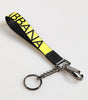 Dolce & Gabbana Yellow Logo Nylon Silver Brass Holder Keychain Keyring