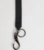 Dolce & Gabbana Black Yellow Polyester DG Logo Silver Keychain Keyring