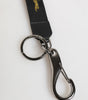 Dolce & Gabbana Black Yellow Polyester DG Logo Silver Keychain Keyring