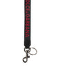 Dolce & Gabbana Negro Rojo DG Logo Poliéster Plata Hombre Llavero Llavero