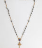 Collier Dolce &amp; Gabbana avec chaîne à perles dorées et croix religieuse