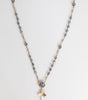 Collier Dolce &amp; Gabbana avec chaîne à perles dorées et croix religieuse