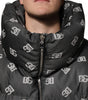 Dolce & Gabbana Black DG Monogram Full Zip Puffer Men Jacket