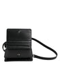 Dolce & Gabbana Negro de cuero Bifold Tarjetero Crossbody Hombres Borse Bolsa