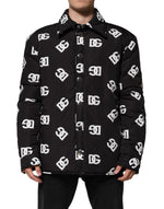 Veste coupe-vent en nylon noir Dolce &amp; Gabbana avec monogramme DG