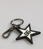 Dolce & Gabbana Blanco Negro DG Logo Estrella Goma Llavero Hombre