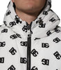 Dolce & Gabbana White DG Monogram Hooded Puffer Jacket