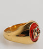 Dolce &amp; Gabbana Gold Tone Real Brass Red DG Logo Men Ring