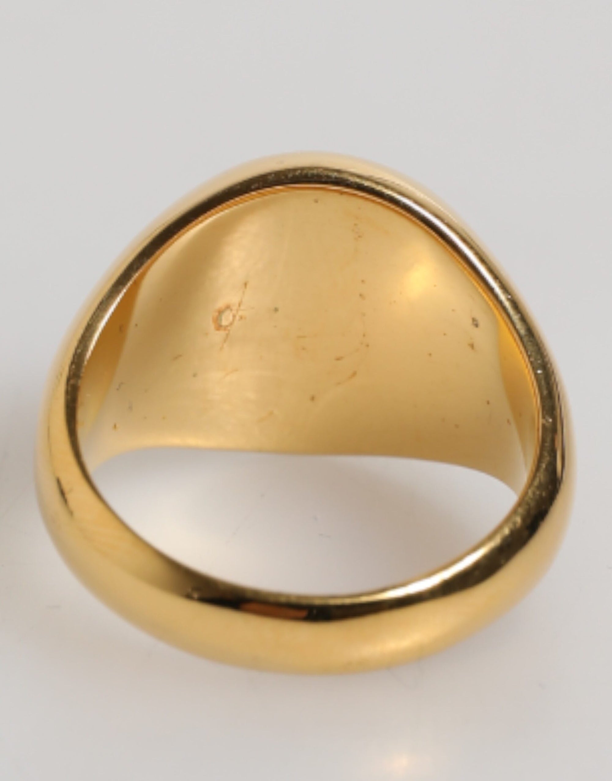 Dolce &amp; Gabbana Gold Tone Real Brass Red DG Logo Men Ring