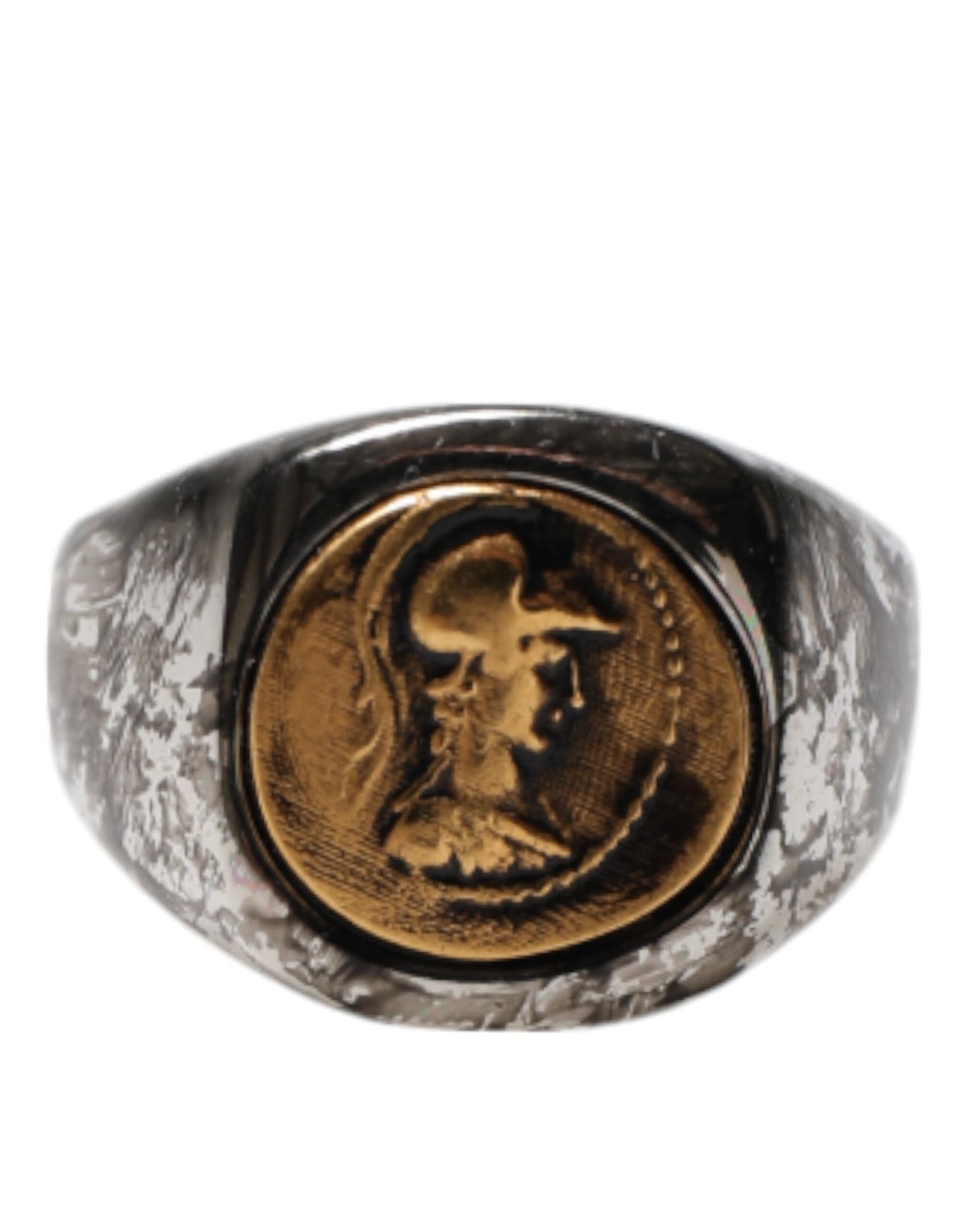 Bague Dolce &amp; Gabbana en laiton véritable bicolore gravée ton argent