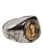 Bague Dolce &amp; Gabbana en laiton véritable bicolore gravée ton argent