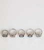Bague ajustable Dolce &amp; Gabbana en laiton argenté avec lettrage, lot de 5 pièces