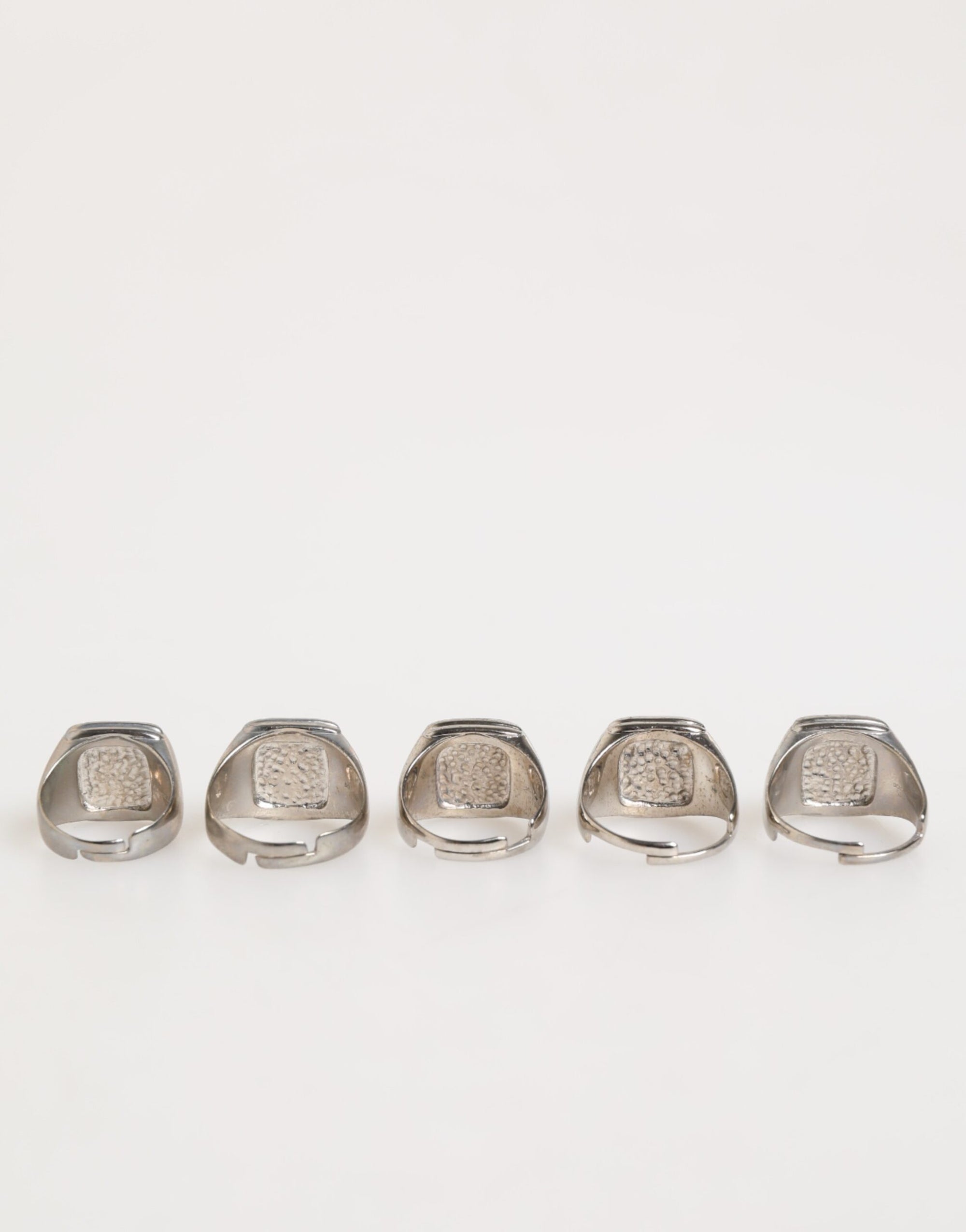 Bague ajustable Dolce &amp; Gabbana en laiton argenté avec lettrage, lot de 5 pièces