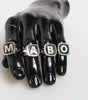 Bague ajustable Dolce &amp; Gabbana en laiton argenté avec lettrage, lot de 5 pièces