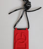 Dolce & Gabbana Red Rubber DG Embossed Adjustable Neck Strap Badge Holder