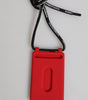 Dolce & Gabbana Red Rubber DG Embossed Adjustable Neck Strap Badge Holder