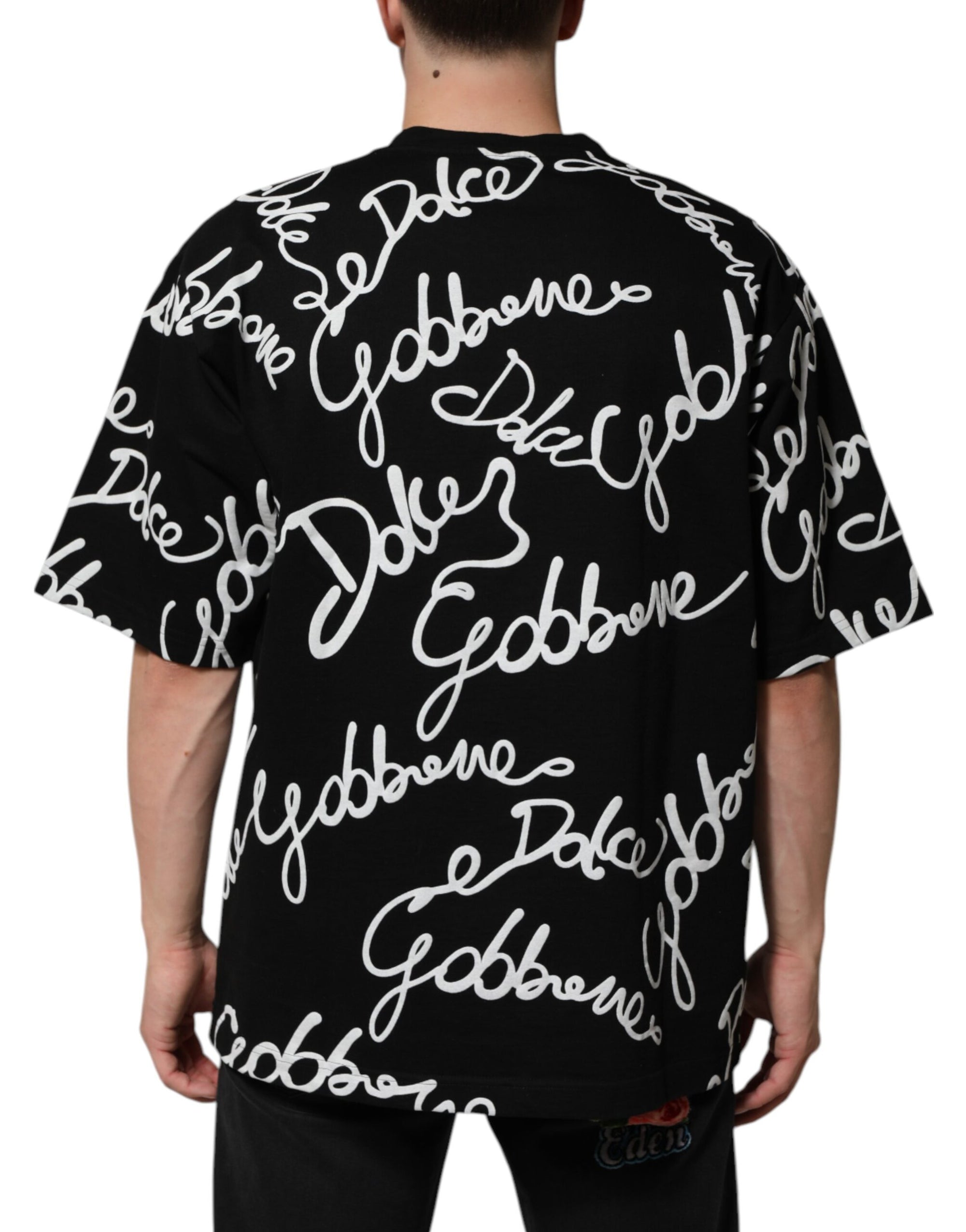Dolce & Gabbana Camiseta cuello redondo algodón estampado logo negro