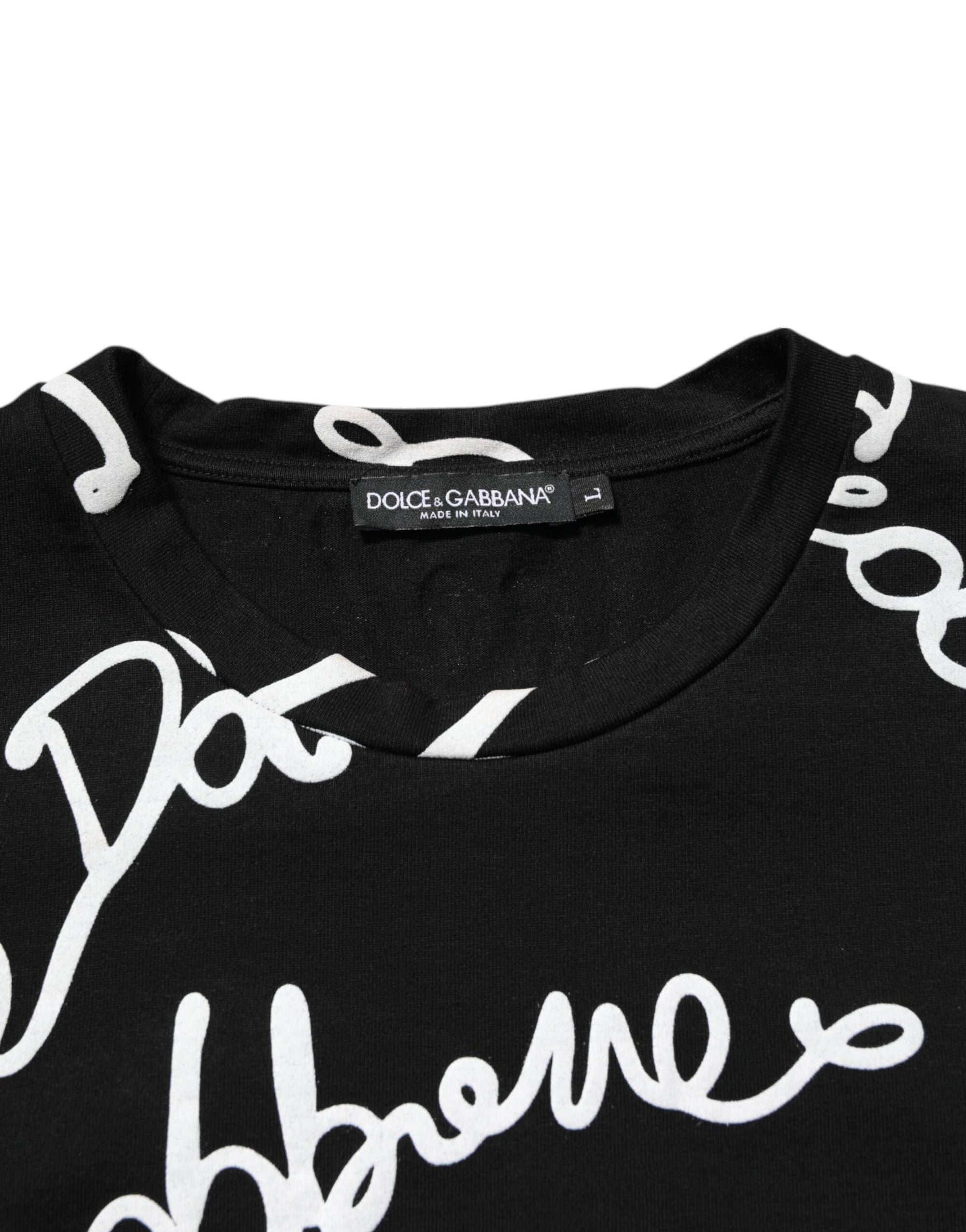 Dolce & Gabbana Camiseta cuello redondo algodón estampado logo negro