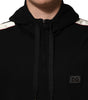 Dolce & Gabbana Negro Placa de Algodón Track Cardigan Suéter