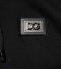Dolce & Gabbana Negro Placa de Algodón Track Cardigan Suéter