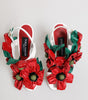 Sandales Dolce &amp; Gabbana à détails floraux blancs et rouges