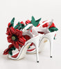 Sandales Dolce &amp; Gabbana à détails floraux blancs et rouges