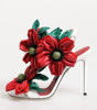 Sandales Dolce &amp; Gabbana à détails floraux blancs et rouges
