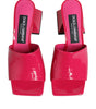 Dolce & Gabbana Pink Open Toe Block Heel Mules Sandals Shoes