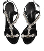 Dolce & Gabbana Black Keira Crystals Heels Sandals Shoes