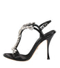Dolce & Gabbana Black Keira Crystals Heels Sandals Shoes