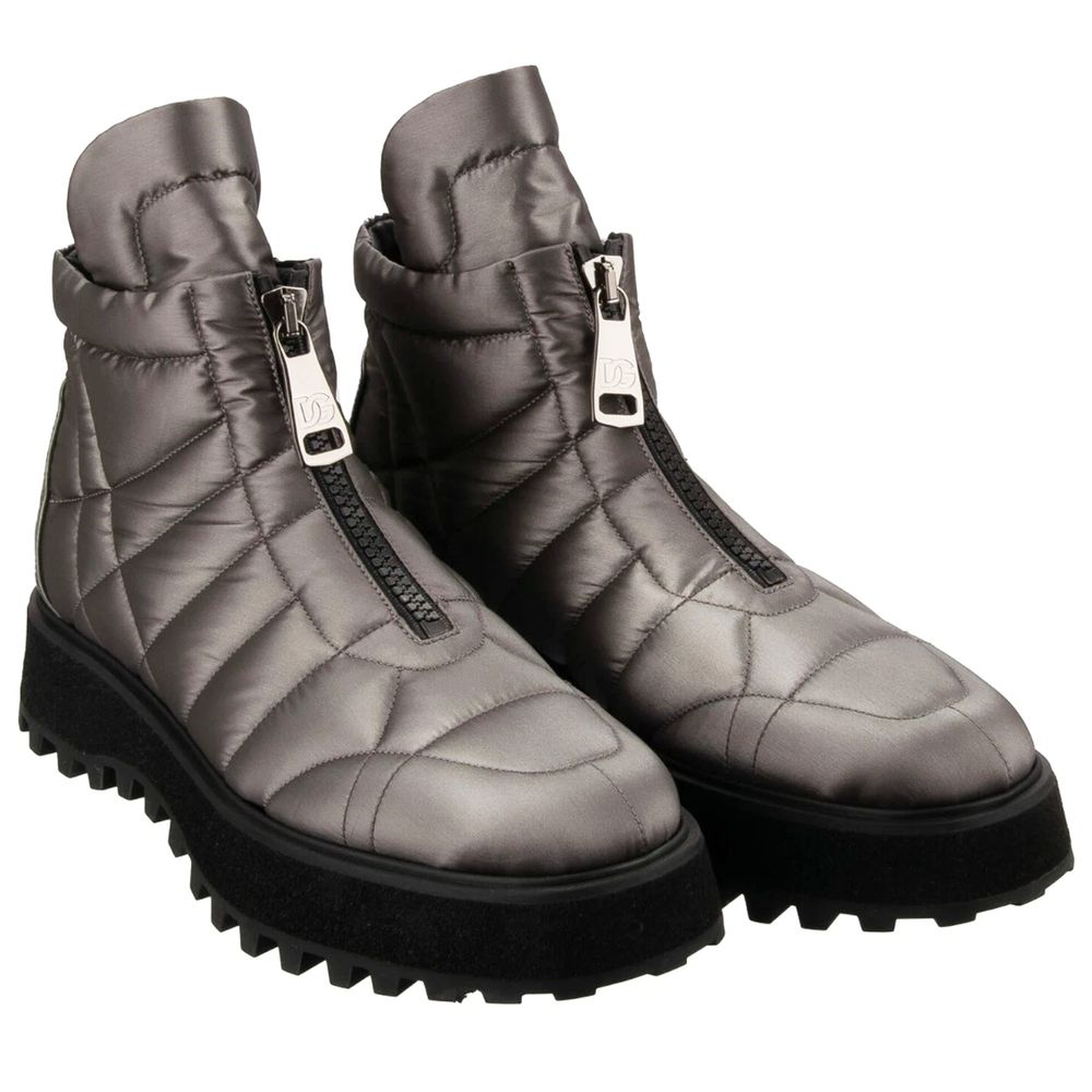 Dolce &amp; Gabbana Gray Nylon Boot