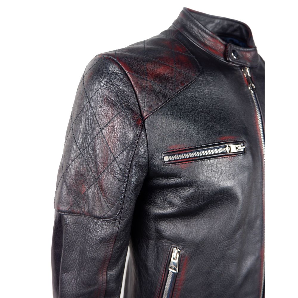 Veste en cuir de chèvre noir Dolce & Gabbana
