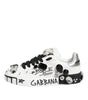 Dolce & Gabbana White Portofino Crystal Sneakers  Shoes