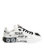 Dolce & Gabbana White Portofino Crystal Sneakers  Shoes