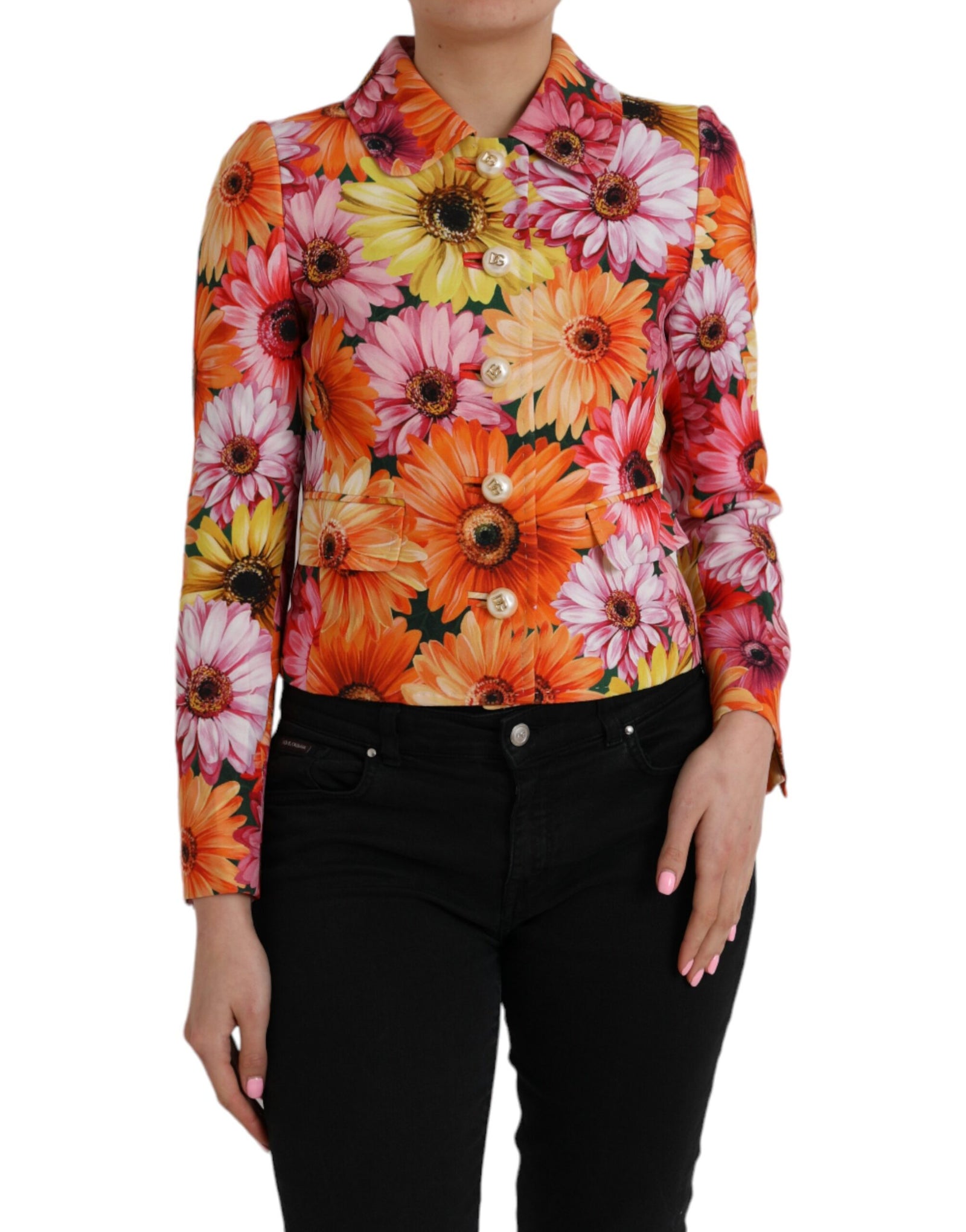 Veste fantaisie florale à imprimé marguerites multicolore Dolce &amp; Gabbana