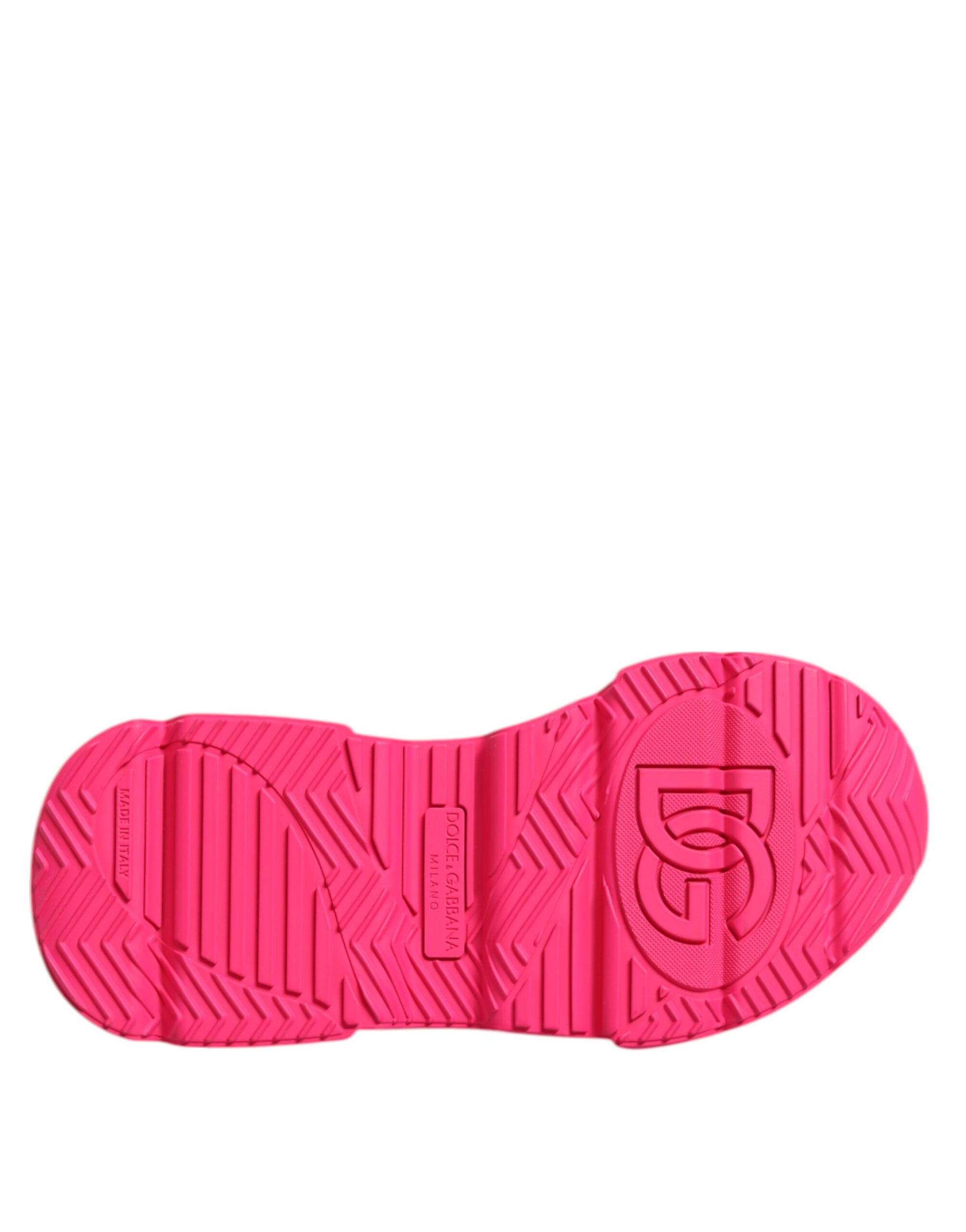 Dolce & Gabbana Pink Leather Daymaster Low Top Sneakers Shoes