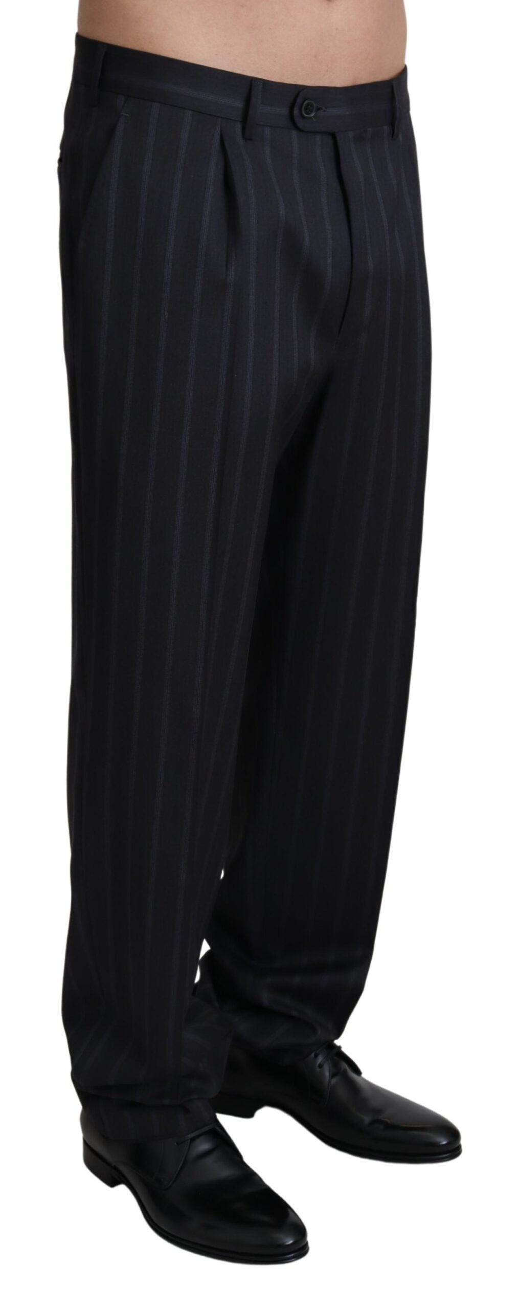 Pantalon habillé en laine mélangée grise Dolce &amp; Gabbana
