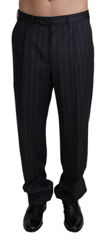 Pantalon habillé en laine mélangée grise Dolce &amp; Gabbana