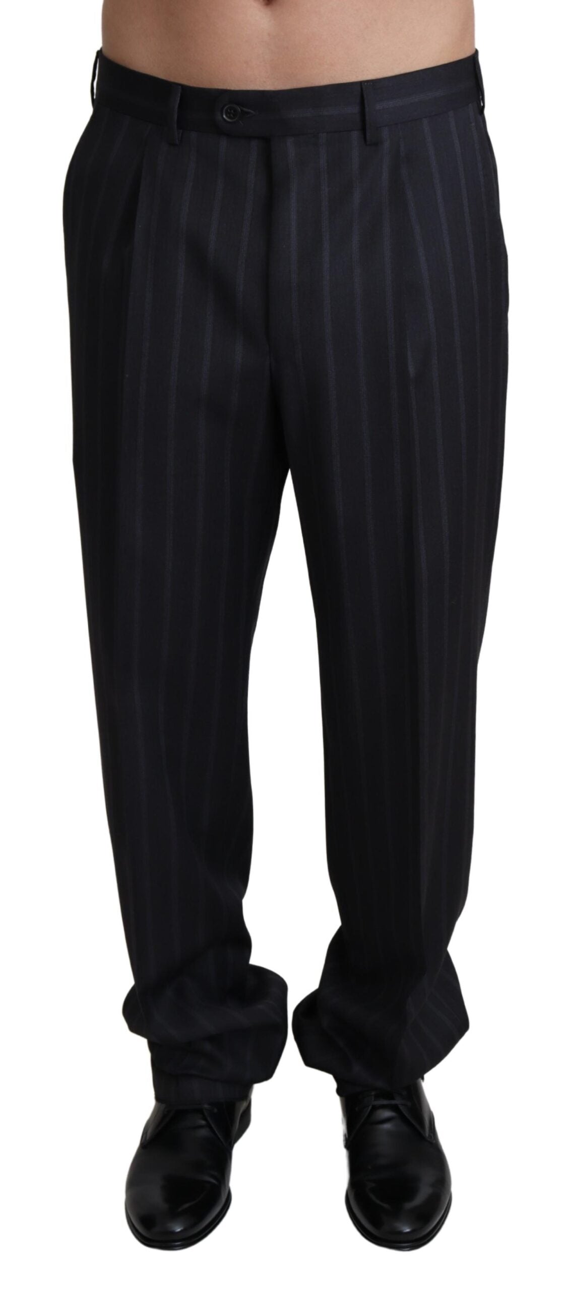 Pantalon habillé en laine mélangée grise Dolce &amp; Gabbana