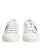 Dolce & Gabbana White Crown Bee Leather Low Top Sneakers Shoes