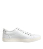 Dolce & Gabbana White Crown Bee Leather Low Top Sneakers Shoes