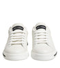 Dolce & Gabbana Black White Leather Portofino Sneaker Shoes