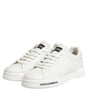 Dolce & Gabbana Black White Leather Portofino Sneaker Shoes