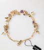 Dolce & Gabbana Gold Brass Logo Detail Floral Fashion Jewelry Necklace