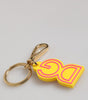 Dolce & Gabbana Yellow Rubber Gold Tone Metal DG Logo Keyring Keychain