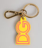 Dolce & Gabbana Yellow Rubber Gold Tone Metal DG Logo Keyring Keychain