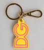Dolce & Gabbana Yellow Rubber Gold Tone Metal DG Logo Keyring Keychain