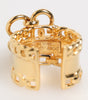 Dolce & Gabbana Gold Tone Brass Logo Chain Clear Crystals Adjustable Ring