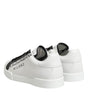 Dolce & Gabbana Black White Leather Portofino Sneaker Shoes