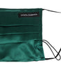 Dolce & Gabbana Green Silk Pleated Elastic Ear Strap Face Mask